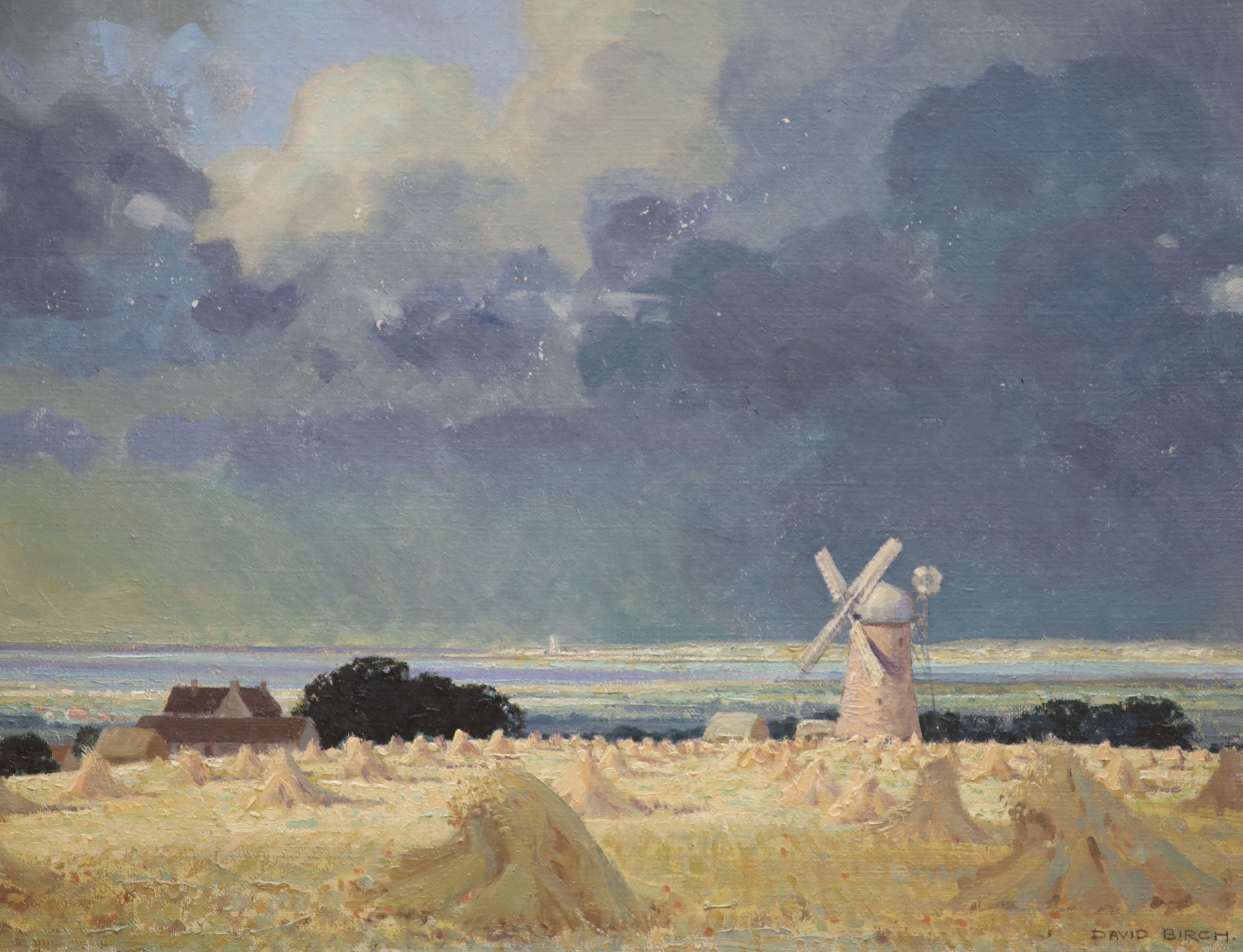 David Birch (1895-1968), oil on canvas, 'Blue and Gold, Norfolk', signed, 50 x 60cm